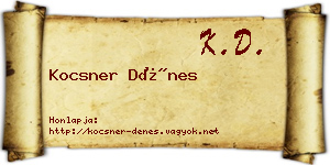 Kocsner Dénes névjegykártya